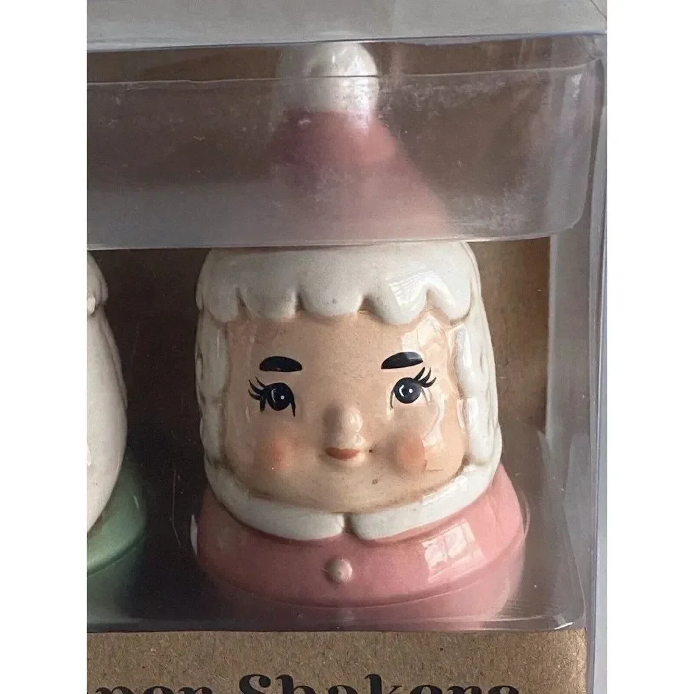 Johanna Parker Design Christmas  Mr & Mrs. Claus Santa Salt & Pepper Shakers New